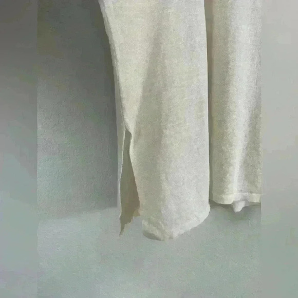 Base Milano Italy Lino Flax/Cotton Blend Long Sleeve Cream Top Women's 42 NWT - Picture 3 of 11
